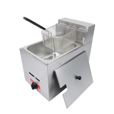 Mini-friteuse à gaz électrique à température d'acier inoxydable pour restaurant commercial