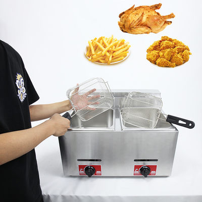 Mini-friteuse à gaz électrique à température d'acier inoxydable pour restaurant commercial