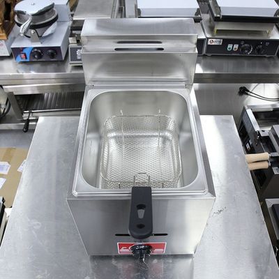 Mini-friteuse à gaz électrique à température d'acier inoxydable pour restaurant commercial