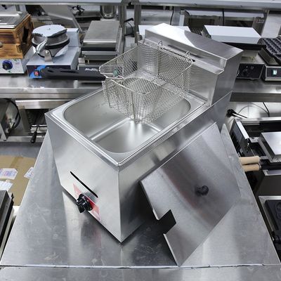 Mini-friteuse à gaz électrique à température d'acier inoxydable pour restaurant commercial