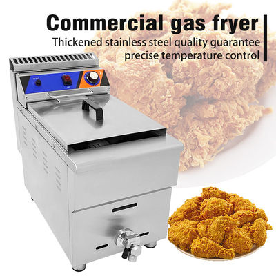 Boutiques de boissons alimentaires Friteuse à gaz en acier inoxydable avec vanne à huile et longue durée de vie
