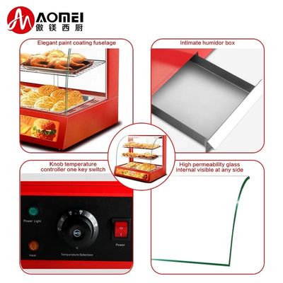 3 couches de chauffage rouge pour collations vitrine pour une solution commerciale de conservation des aliments