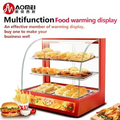 3 couches de chauffage rouge pour collations vitrine pour une solution commerciale de conservation des aliments