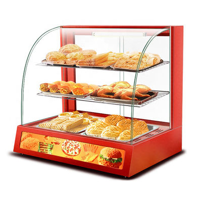Affichage commercial de produits alimentaires en acier inoxydable chauffant avec 3 couches et fonctionnement facile
