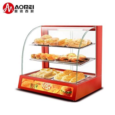 Affichage commercial de produits alimentaires en acier inoxydable chauffant avec 3 couches et fonctionnement facile