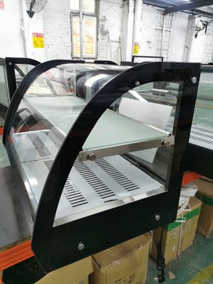 Commercial Cuisine vitrine en verre courbé comptoir haut chauffage de la nourriture vitrine à 220V tension