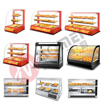 500W Cuisine commerciale en acier inoxydable Appareil d'affichage chauffant les aliments et affichage des aliments chauds