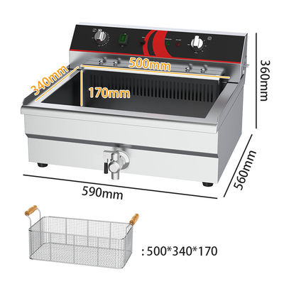 Contrôle du temps Friteuse électrique Source d'alimentation électrique Machine à frites en acier inoxydable