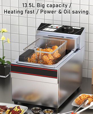 Friteuse en acier inoxydable de 13 litres de capacité