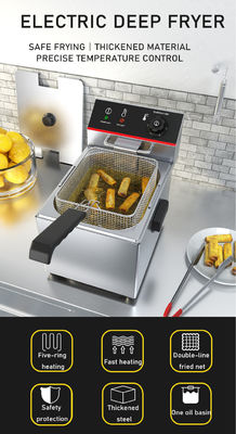 Friture à fond électrique de cuisine commerciale 8L un réservoir pour équipement de restauration