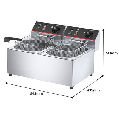 8L Double réservoirs friteuse à fond de comptoir pour la friture électrique de chips de pommes de terre