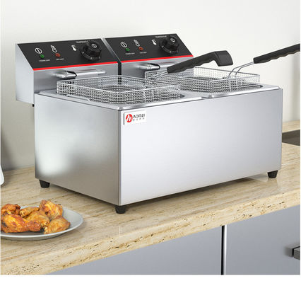 8L Double réservoirs friteuse à fond de comptoir pour la friture électrique de chips de pommes de terre