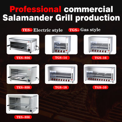 Projets d'équipement de cuisine Broiler à la viande au gaz Salamander infrarouge Grill avec 6 brûleurs