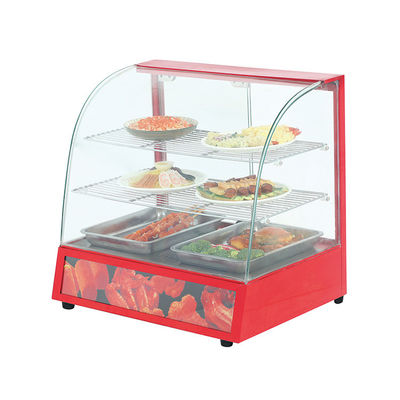 220-240 Volts Display de chauffage alimentaire vitrine avec des dimensions 660x475x620