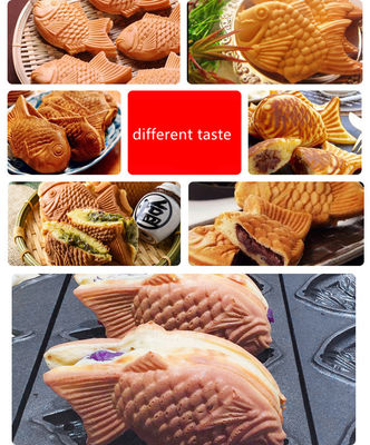Pâtisserie de poisson coréenne, fabricant de gaufres Taiyaki électrique, avec 18 kg d'acier inoxydable