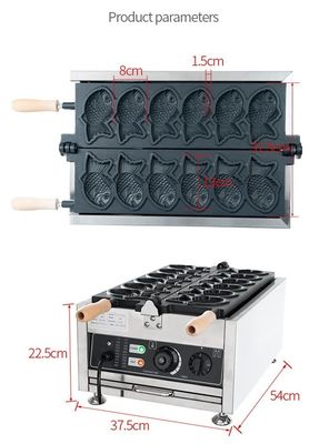 Pâtisserie de poisson coréenne, fabricant de gaufres Taiyaki électrique, avec 18 kg d'acier inoxydable