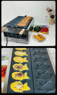 Pâtisserie de poisson coréenne, fabricant de gaufres Taiyaki électrique, avec 18 kg d'acier inoxydable