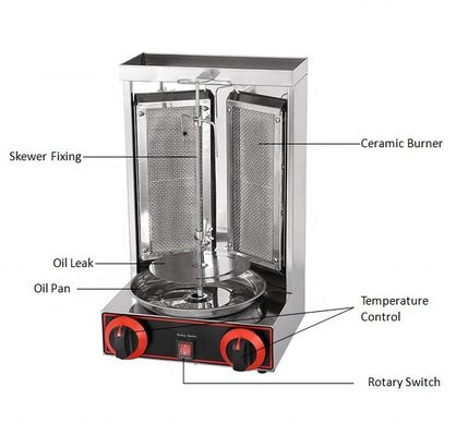 2 en 1 machine à gâteaux automatique à rotation pour le gaz liquéfié 2800Pa 37x37.5x53.5cm
