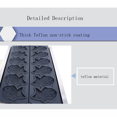 Machine de fabrication Taiyaki en acier inoxydable pour équipement de collation et taille de poisson 128x8x78mm