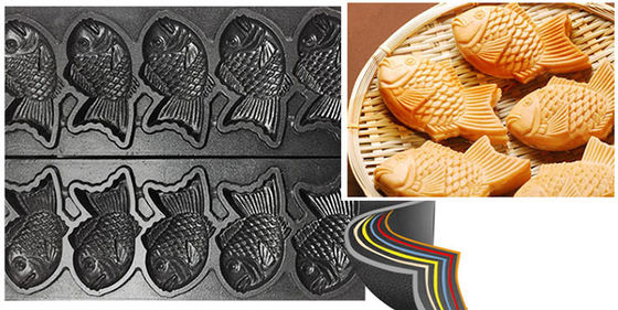 Machine de fabrication Taiyaki en acier inoxydable pour équipement de collation et taille de poisson 128x8x78mm