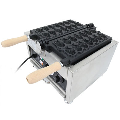 Machine électrique Taiyaki en acier inoxydable pour l' équipement de collation en forme de poisson 380x380x245mm