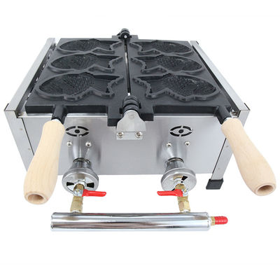 Machine de fabrication de Taiyaki 6 PCS Poisson Taiyaki Type GPL Fabricant de gaufres de poisson 470x380x210mm