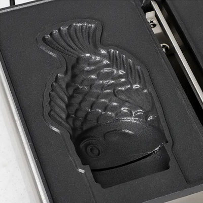 Argent 350x500x200 La plus populaire machine de taiyaki personnalisée machine à gaufres de poisson à bouche ouverte