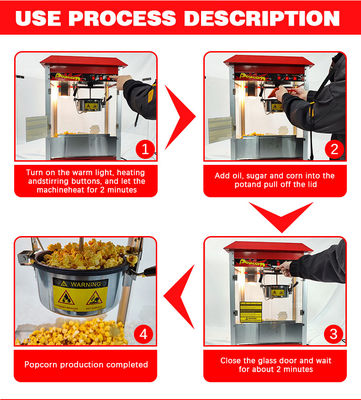 Machine de popcorn extérieure pratique avec un chauffe-manger et un design de moule privé