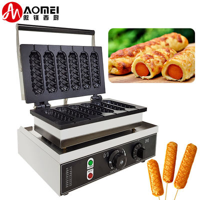 6 en 1 Commercial électrique bâton Waflera Boulanger ustensiles de cuisine Snack Hot Dog Waffle Machine 7,5 KG