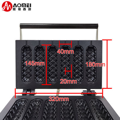 6 en 1 Commercial électrique bâton Waflera Boulanger ustensiles de cuisine Snack Hot Dog Waffle Machine 7,5 KG