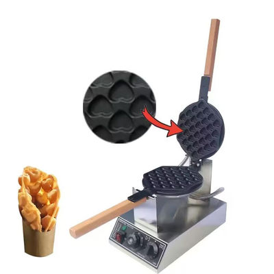 Fabricant de gaufres en acier inoxydable antiadhésif mini en forme de cœur en forme de cône pour machine à snacks