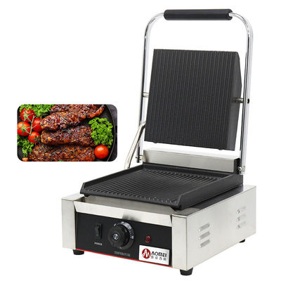 Grill électrique à contact Panini Grill à pression avec rainures complètes et poignées anti-échauffement