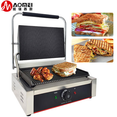 Grilleuse électrique à contact à rainures complètes pour grilleuse supérieure commerciale Taille 340*230mm