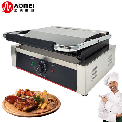 Grilleuse électrique à contact à rainures complètes pour grilleuse supérieure commerciale Taille 340*230mm