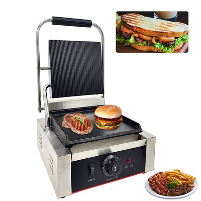 Presse à panini en acier inoxydable non collant revêtue de plaques plates et à fond plat
