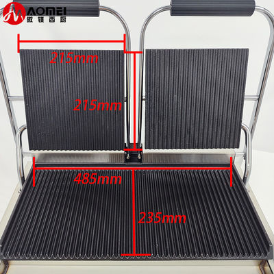 Grille électrique à rainures complètes avec presse à hamburgers Panini en fonte antiadhésive