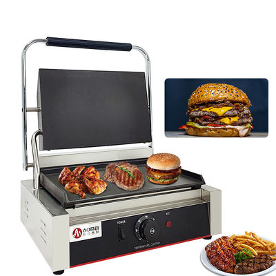 Fonction sans fumée Tout en acier inoxydable électrique Panini Grill de contact pour le commerce