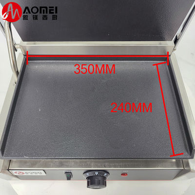 Fonction sans fumée Tout en acier inoxydable électrique Panini Grill de contact pour le commerce