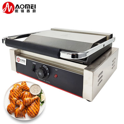 Fonction sans fumée Tout en acier inoxydable électrique Panini Grill de contact pour le commerce