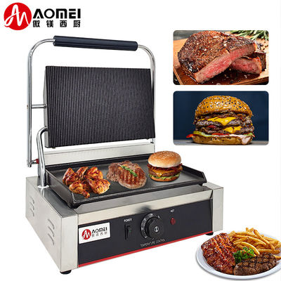 Plaques de gril antiadhésif Panini électrique machine à griller sandwich en acier inoxydable 220v