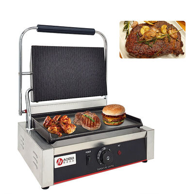 Cuisine Cuisine électrique Panini Sandwich Maker avec des barbecues en fonte et des assiettes