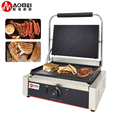 Cuisine Cuisine électrique Panini Sandwich Maker avec des barbecues en fonte et des assiettes