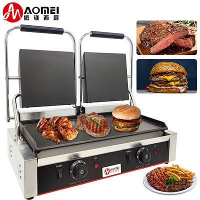 Grille électrique de contact durable pour la fabrication de sandwich sur table Grilles en acier inoxydable
