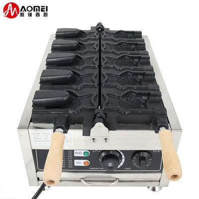 Produit alimentaire et boissons électrique Taiyaki Maker machine à gaufres à bouche ouverte d'acier inoxydable non collant