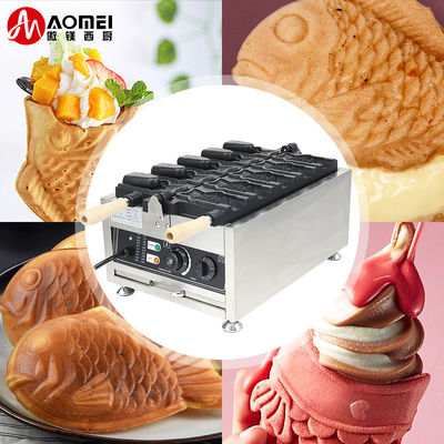 Produit alimentaire et boissons électrique Taiyaki Maker machine à gaufres à bouche ouverte d'acier inoxydable non collant