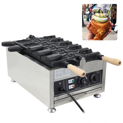 220v électrique 5 pièces bouche ouverte en forme de poisson fabricant de gaufres machine Taiyaki 375*700*290