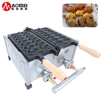 Fabricant de gaufres à base de poisson de type Taiyaki à gaz à 410x360x210 mm pour les collations japonaises Taiyaki