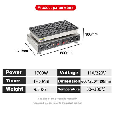 50 pièces électrique non-adhésif machine à gaufres Taiyaki avec commerciaux Poffertjes Plate