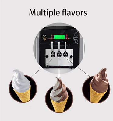 Commercial Snack Trois saveurs machine à glaces avec corps en acier inoxydable