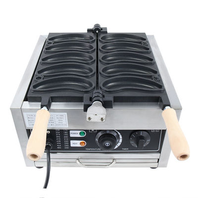 Voltage 220V/110V Fabricants de gaufres en forme de banane 1800W Machine à gaufres électrique 10PCS